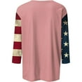 thumbnail image 5 of Blouses pour Femmes, Haut à Manches 3/4 Imprimé Fête de l'Indépendance Col Rond, 5 of 5