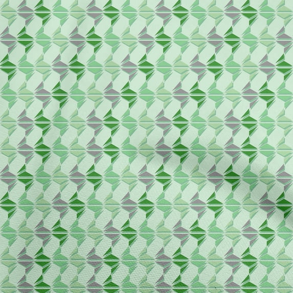 oneOone Cotton Poplin Green Fabric Geometric Dress Material Fabric Print Fabric By The Yard 56 Inch Wide