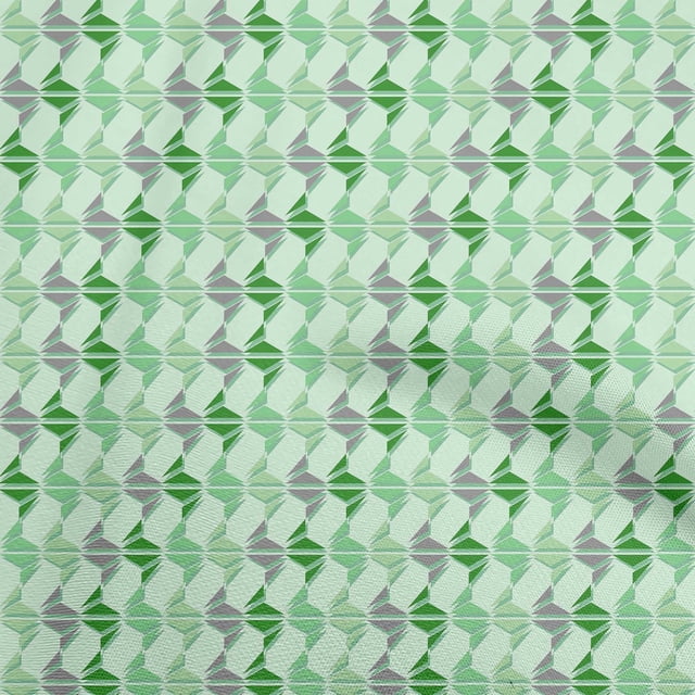 oneOone Rayon Green Fabric Geometric Craft Projects Decor Fabric Printed By The Yard 56 Inch Wide