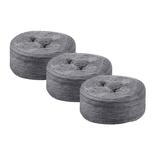 Ratones De Lana De Acero, Rollo De Lana De Acero Cortable, Tela De Relleno, Práctico Bloqueador De Huecos De Lana De Alambre Para Agujeros De Sótano De Taller De Jardín 3 Uds. Cateissary HA019744-00