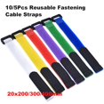 thumbnail image 2 of 10/5Pcs Reusable Fastening Cable Straps MultiPurpose Hook and Loop Cable Ties For Cable Management Cord Organizer Strap Royal blue 20x400MM 10Pcs, 2 of 6