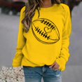 thumbnail image 5 of Holzkary Game Day Sweatshirts for Women Football Sweatshirts Funny Football Graphic Crewneck Long Sleeve Pullover Tops American Football Print Solid Color Round Neck Ladies Sweatshirt Yellow Xl, 5 of 5
