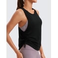 thumbnail image 3 of CRZ YOGA Pima Cotton Ruched Side Tank Tops for Women Workout Athletic Casual Racerback Sleeveless Shirts, 3 of 6