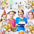 thumbnail image 5 of Juego de globos con lentejuelas para tirar de la bandera de feliz cumpleaños (platino), bandera de feliz cumpleaños para decoración de fiestas, decoración perfecta para fiestas de cumpleaños, 5 of 5