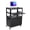 Without Extension Frame, variant on Adjustable Height Mobile AV Utility Cart – Locking Cabinet, Keyboard Tray, Power Strip, Steel Shelves – Rolling Office Equipment Cart