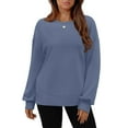 thumbnail image 4 of Holzkary Sweatshirts for Women Hoodies Oversized Sweatshirts Cute Crewneck Long Sleeve Fleece Tops Winter Outfits Graphic Printed Pullover Top Comfy Fall Winter Outfits Clothes 2025 Fashion Blue S, 4 of 8