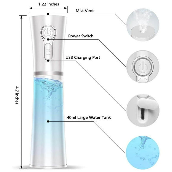 Facial Mister Humidifier 2 in 1 Steam Vaporizer Mist Sprayer for Face Care Make-up Bedroom