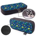 thumbnail image 4 of Vsdgher Dinosaur In Space Print Pen Case Leather Pencil Pouch Markers Holder Big Capacity Bag with Zippered Pocket for Stationery Tool, 4 of 6