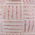 thumbnail image 6 of Northlight Textured Stripes Glass Christmas Ball Ornament - 4" (100mm) - White and Rose Gold, 6 of 7