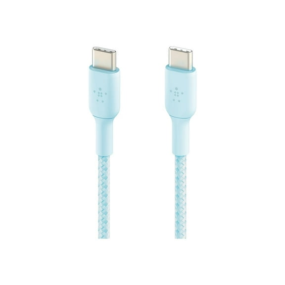Belkin BoostCharge (2M/6.6ft) Braided USB-C to USB-C Cable for iPhone 16, iPhone 16 Pro, iPhone 16 Pro Max, Galaxy S25, S24, Galaxy Note, Pixel 9, iPad Pro, Nintendo Switch 2 & More - Blue