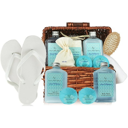 Gift Baskets Canada Spa - Deluxe Spa Basket, Cool Waters Gift Baskets for Men & Women. Bath & Body Gift Set for Christmas Gift, Birthday Gift, Thank You Gift Basket, Large Gift Baskets! Voted #1 Holiday Gift Baskets!