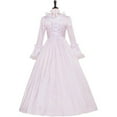 thumbnail image 4 of Womens Medieval Dress Victorian White Renaissance Dress Long Party Rococo Gown, 4 of 7