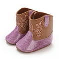thumbnail image 4 of Mostsola Baby Boys Girls Booties Glitter Cowboy Boots Toddler Non-Slip First Walkers, 4 of 9