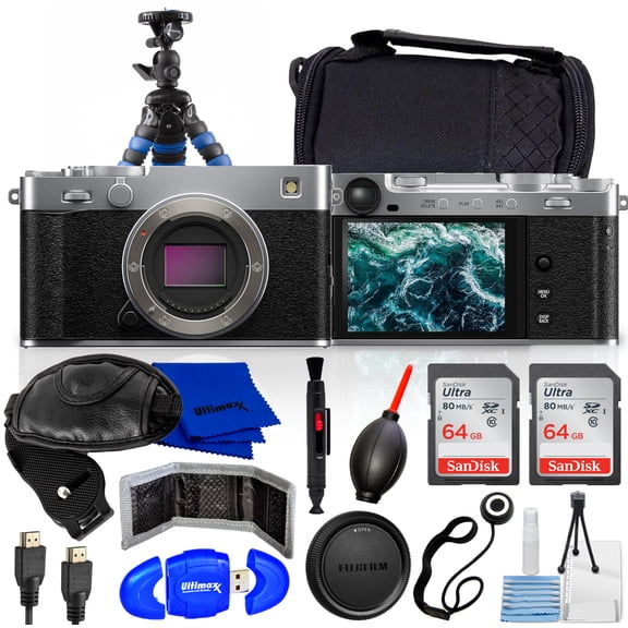 FUJIFILM X-E5 Mirrorless Camera Body (Silver) Bundle 3