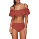 thumbnail image 1 of Traje de baño de 2 piezas para mujer, trajes de baño para mujer, conjunto de traje de baño de dos piezas de un solo hombro con volantes para mujer con tirantes, 1 of 3