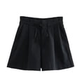 thumbnail image 3 of new summer women's European and American style suit collar slim vest + versatile casual shorts set-black vest-XS, 3 of 5