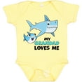 thumbnail image 3 of Inktastic My Grandad Loves Me with Cute Sharks Boys or Girls Baby Bodysuit, 3 of 5
