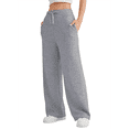 thumbnail image 1 of Pantalones Deportivos Holgados de Cintura Alta para Mujer, Gris , XL, 1 of 4