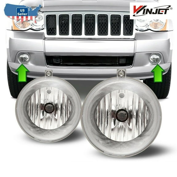 For Jeep Grand Cherokee 05-10 Bumper Replacement Fit Fog Lights DOT Clear Lens