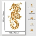 thumbnail image 3 of Sea Horse Painting Stencil 11.69x8.27 Inch Reusable Craft Stencils Hollow Out Drawing Painting Template for Painting on Wood Fabric Paper Walls Canvas Furniture, 3 of 9