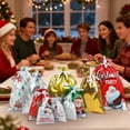 thumbnail image 3 of Oioii Christmas Drawstring Gift Bags,Reusable Eco-Friendly Drawstring Sacks for Holiday Wrapping Party Favors, H(30/10styles), 3 of 5