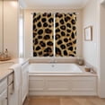 thumbnail image 3 of Leopard Print Kitchen Curtains 84 Inch Length, Brown Yellow Retro Animal Fur Pattern Grommet Top Bedroom Living Room Curtains, Light Filtering Cafe Curtain Drapes 2 Panels Set 104''x84'', 3 of 9