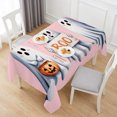 thumbnail image 6 of Pink Halloween Table Cloth Waterproof Tablecloths, Cute Ghost Modern Art Tablecloth Dining Table Cover for Kitchen Party Tabletop Outdoor, Rectangle Tablecloth 60x120 Inch, 6 of 9