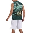 thumbnail image 2 of Sikiie Abstract Geometric Shark Basketball Jersey Reversible Men's Mesh Athletic Sports Shirts Training Practice S-4XL4X-Large, 2 of 6
