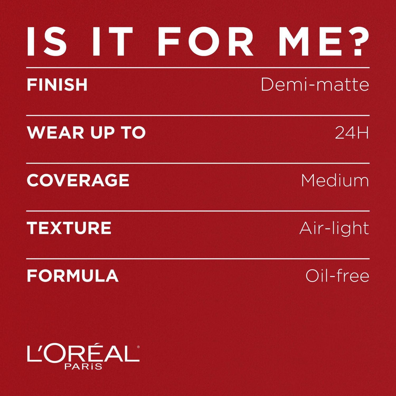 L'Oréal Paris Fond de Teint Pro-Matte| Sans Huile, Texture Légère, Longue Tenue Jusqu’à 24hr| Ivoire Classique