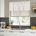 thumbnail image 5 of Farmhouse Beige White Striped Valances for Windows, Decorative Rod Pocket Window Valance Curtains, Modern Stripes Short Curtain Drapes for Kitchen/Bathroom/Living Room, 2 Panels, 42" W x 18" L, 5 of 8