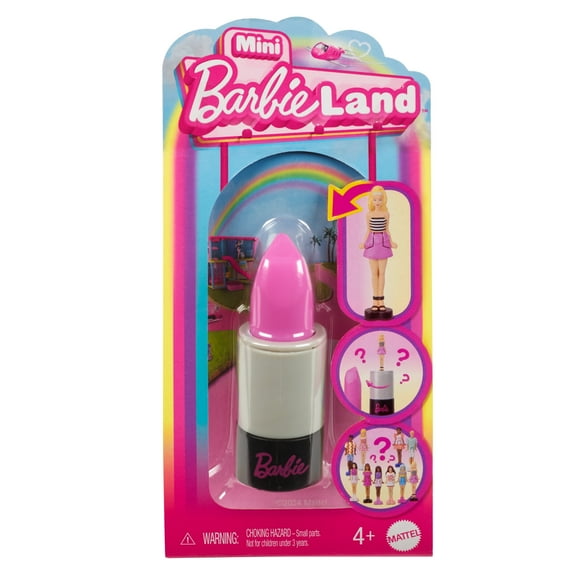 Barbie Mini BarbieLand Fashionistas Dolls, 1.5-inch Dolls in Lipstick Tube, Surprise Reveal (Styles May Vary)