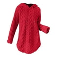 thumbnail image 5 of ManxiVoo Women's Hooded Jacquard Sweater Long Sleeve Fit and Flare Drawstring Casual Winter Pullover M Size Red, 5 of 8