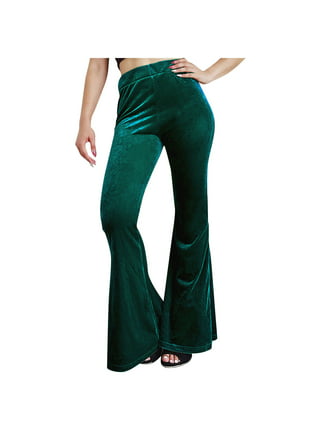 YYDGH Women's Velvet Pants High Waisted Flare Pants Solid Color