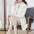 thumbnail image 3 of Abrigo de mujer Chaqueta de abrigo ajustada sólida Ropa de abrigo larga Gabardina cortavientos, 3 of 5