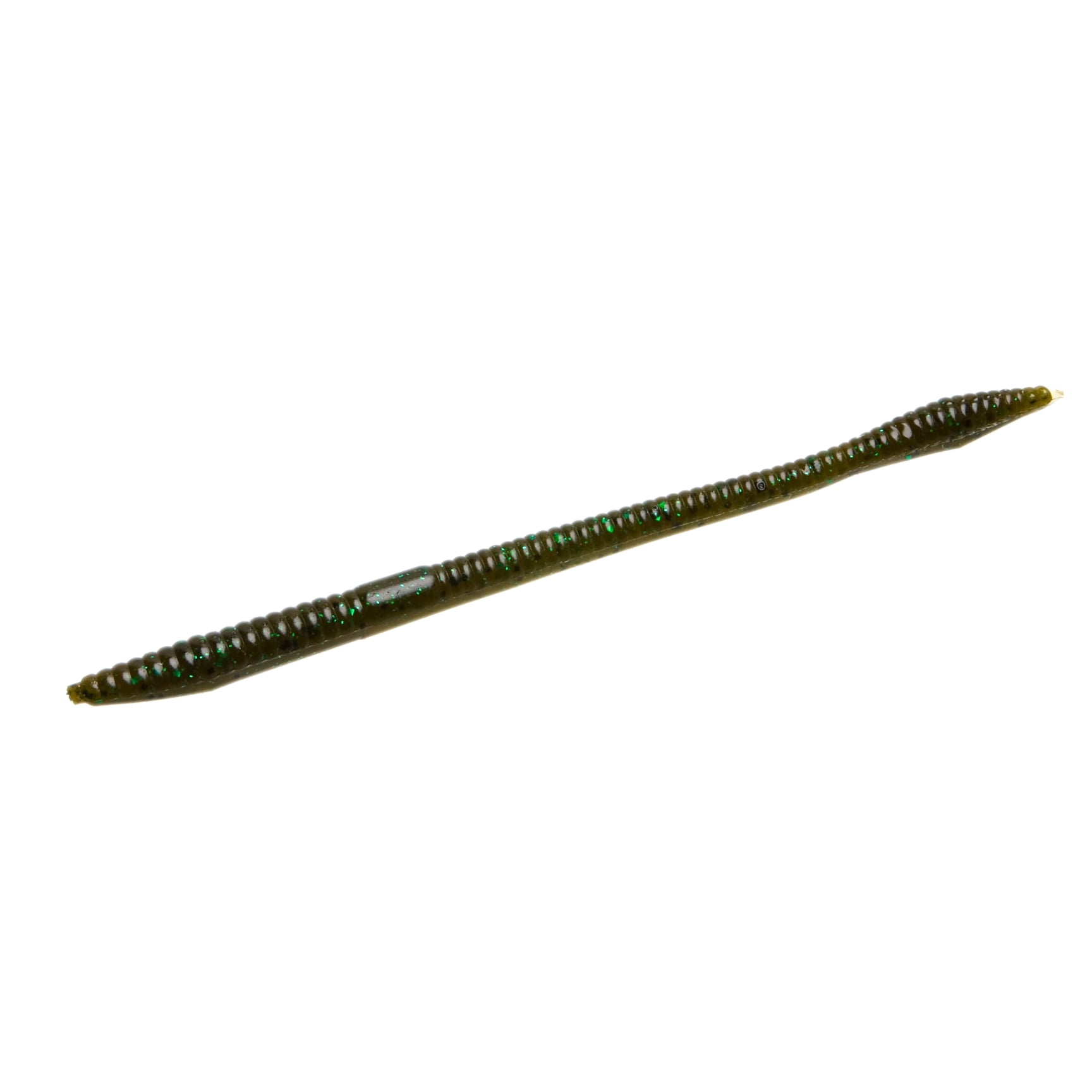 (5 pack) Zoom Trick Worm 6.5'' Green Pumpkin Green 20pk