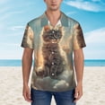 thumbnail image 4 of Balery Sunshine Cloud Kitten Print Men's Hawaiian Shirts Short Sleeve Beach Shirt Relaxed Fit Vacation Button Down Shirts-X-Large, 4 of 9