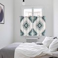 thumbnail image 4 of Turquoise Aztec Kitchen Curtains 63 Inch Length, Bohemian Southwest Neutral Aesthetic Grommet Top Bedroom Living Room Curtains, Light Filtering Cafe Curtain Drapes 2 Panels Set 104''x63'', 4 of 9
