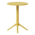 thumbnail image 5 of WestinTrends Playa 23.5" Outdoor Polypropylene Resin Round Patio Bistro Dining Table for 2, Yellow, 5 of 6