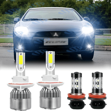 4x LED Headlight Fog Light Bulbs Conversion Kit for Mitsubishi Eclipse 2006 2007