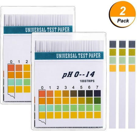 2 Packs PH 0-14 Test Paper Litmus Strips Tester, 100pcs Per Pack Universal PH Test Strips Urine Salive ph level testing strips for household drinking water,pools ,Aquariums,Hydroponics PH