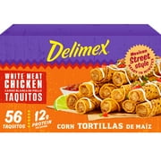 Delimex White Meat Chicken Corn Taquitos Frozen Snacks, 56 Ct Box Regular