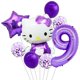thumbnail image 3 of Juego de 8 globos de aluminio de Hello Kitty, confeti de látex con forma de gato de anime, decoraciones para fiestas de cumpleaños de niños, suministros para baby shower, 3 of 5