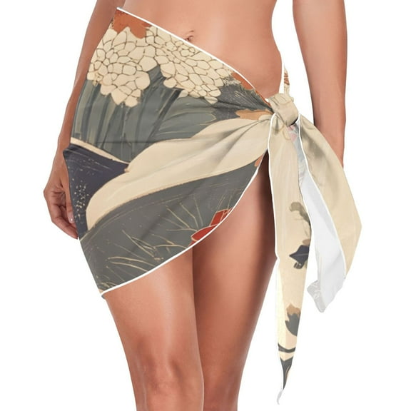 joogoo Bohemia Vintage Hand Paint Women's Beach Sarong Bathing Suit Wrap Swimwear Cover Ups M