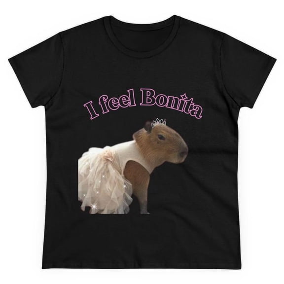 Fashion Graphic Tee,Tops Has"I feel Bonita"Letter Print,Casual Round Neck Regular Fit T-shirts, Size(S-5XL)