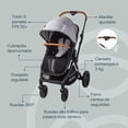 thumbnail image 4 of Carriola para bebe y Portabebe para auto - Cinturón de 5 puntos - Recién Nacidos o Hasta 15 kg - Compacta y Plegable, 4 of 10