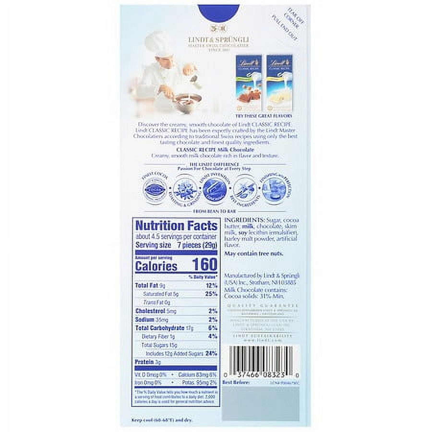 Lindt Classic Recipe Milk Chocolate Bar (Packaging May Vary)4.4oz Pack of 2