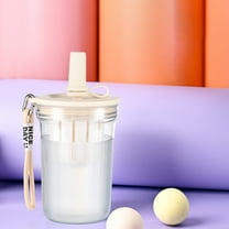 Honeeladyy Students Water Bottle with Leak Proof Flip Top Lid and Sturdy Handle 480ML Large Capacity Portable Reusable Plastic for Gym and Outdoor, Travel Water Bottle with Straw, White