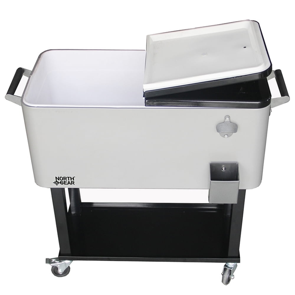 North Gear Outdoor 80 Quarts Portable Rolling Cooler Cart Home Party Ice Chest 