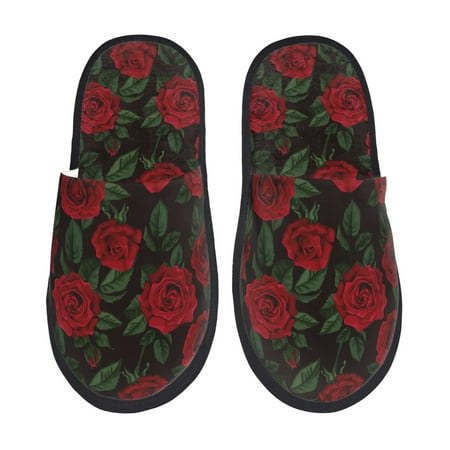 Balery Rose Slient Indoor Furry Fleece Comfort House Shoes Soft Non-Slip Home Shoes Cotton slippers House Slippers-- Medium