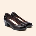 thumbnail image 3 of Zapatos de Tacón Bajo con Bloque Grueso para Mujer DREAM PAIRS Marrón Talla 8, 3 of 8